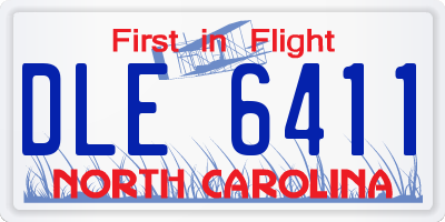 NC license plate DLE6411