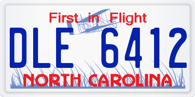 NC license plate DLE6412