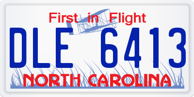 NC license plate DLE6413