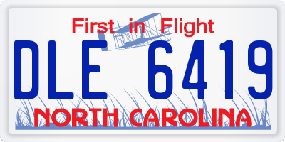 NC license plate DLE6419