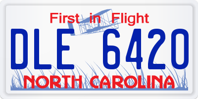 NC license plate DLE6420