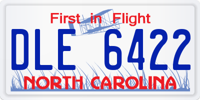 NC license plate DLE6422
