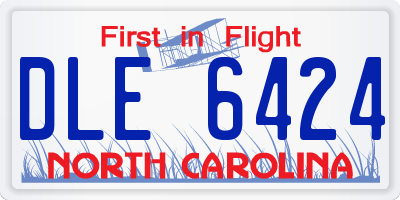 NC license plate DLE6424