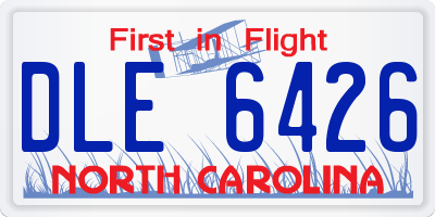 NC license plate DLE6426