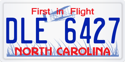 NC license plate DLE6427