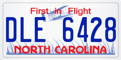 NC license plate DLE6428