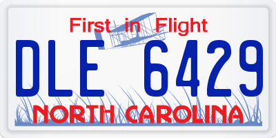 NC license plate DLE6429