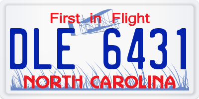 NC license plate DLE6431