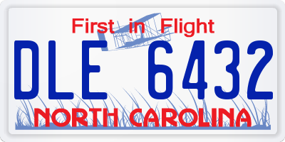 NC license plate DLE6432
