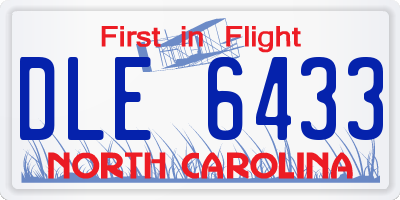 NC license plate DLE6433