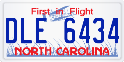 NC license plate DLE6434