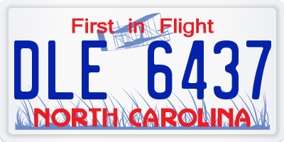 NC license plate DLE6437