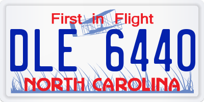 NC license plate DLE6440