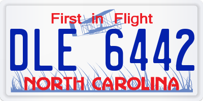 NC license plate DLE6442