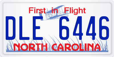NC license plate DLE6446