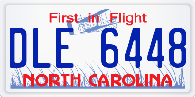 NC license plate DLE6448