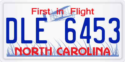 NC license plate DLE6453