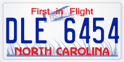 NC license plate DLE6454