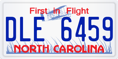 NC license plate DLE6459