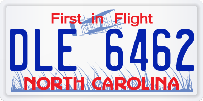 NC license plate DLE6462