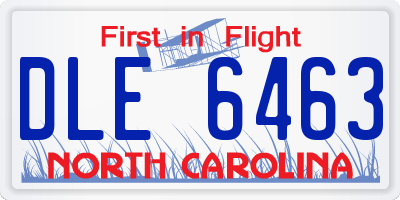 NC license plate DLE6463