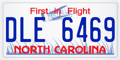 NC license plate DLE6469