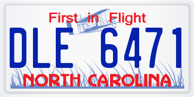 NC license plate DLE6471
