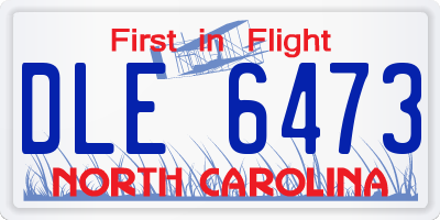 NC license plate DLE6473