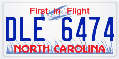 NC license plate DLE6474