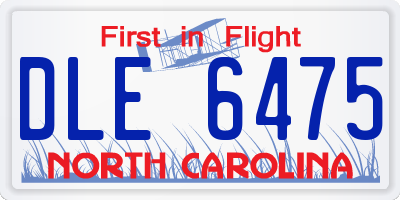 NC license plate DLE6475