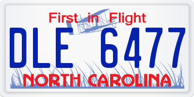 NC license plate DLE6477
