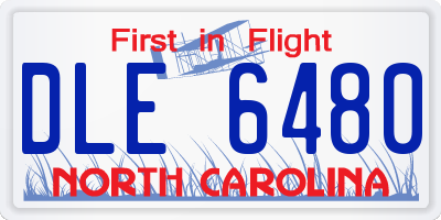 NC license plate DLE6480
