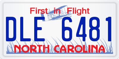 NC license plate DLE6481