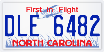 NC license plate DLE6482