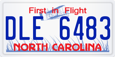 NC license plate DLE6483