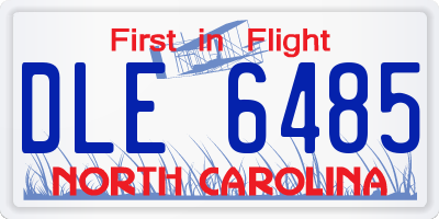NC license plate DLE6485