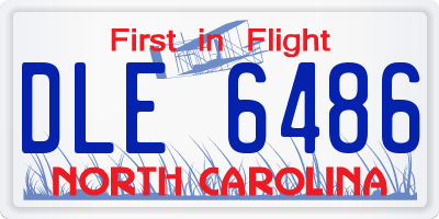 NC license plate DLE6486