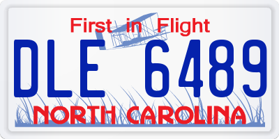 NC license plate DLE6489