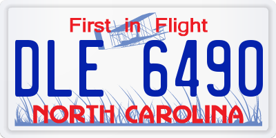 NC license plate DLE6490