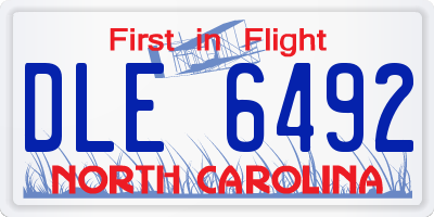 NC license plate DLE6492