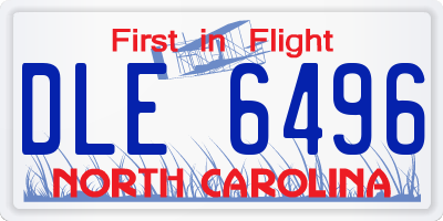 NC license plate DLE6496