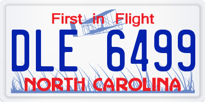 NC license plate DLE6499