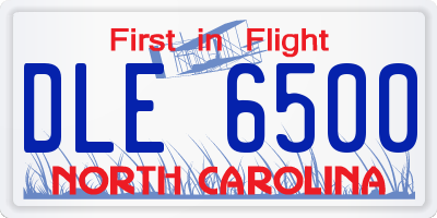 NC license plate DLE6500