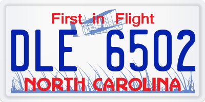 NC license plate DLE6502