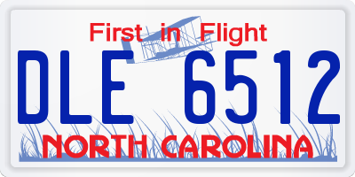 NC license plate DLE6512