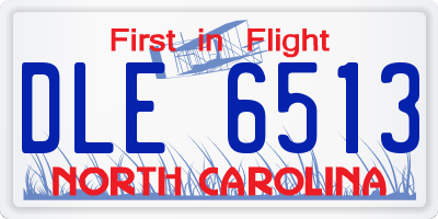 NC license plate DLE6513