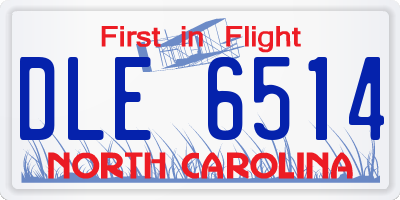 NC license plate DLE6514