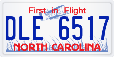 NC license plate DLE6517
