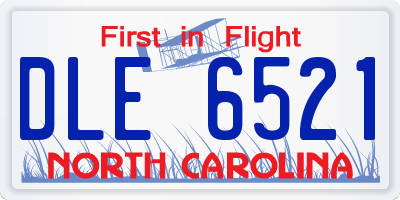 NC license plate DLE6521