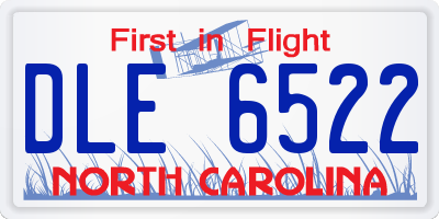 NC license plate DLE6522